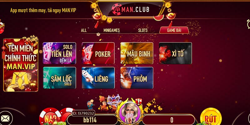 MANCLUB CỔNG GAME BÀI ĐỔI THƯỞNG 2024